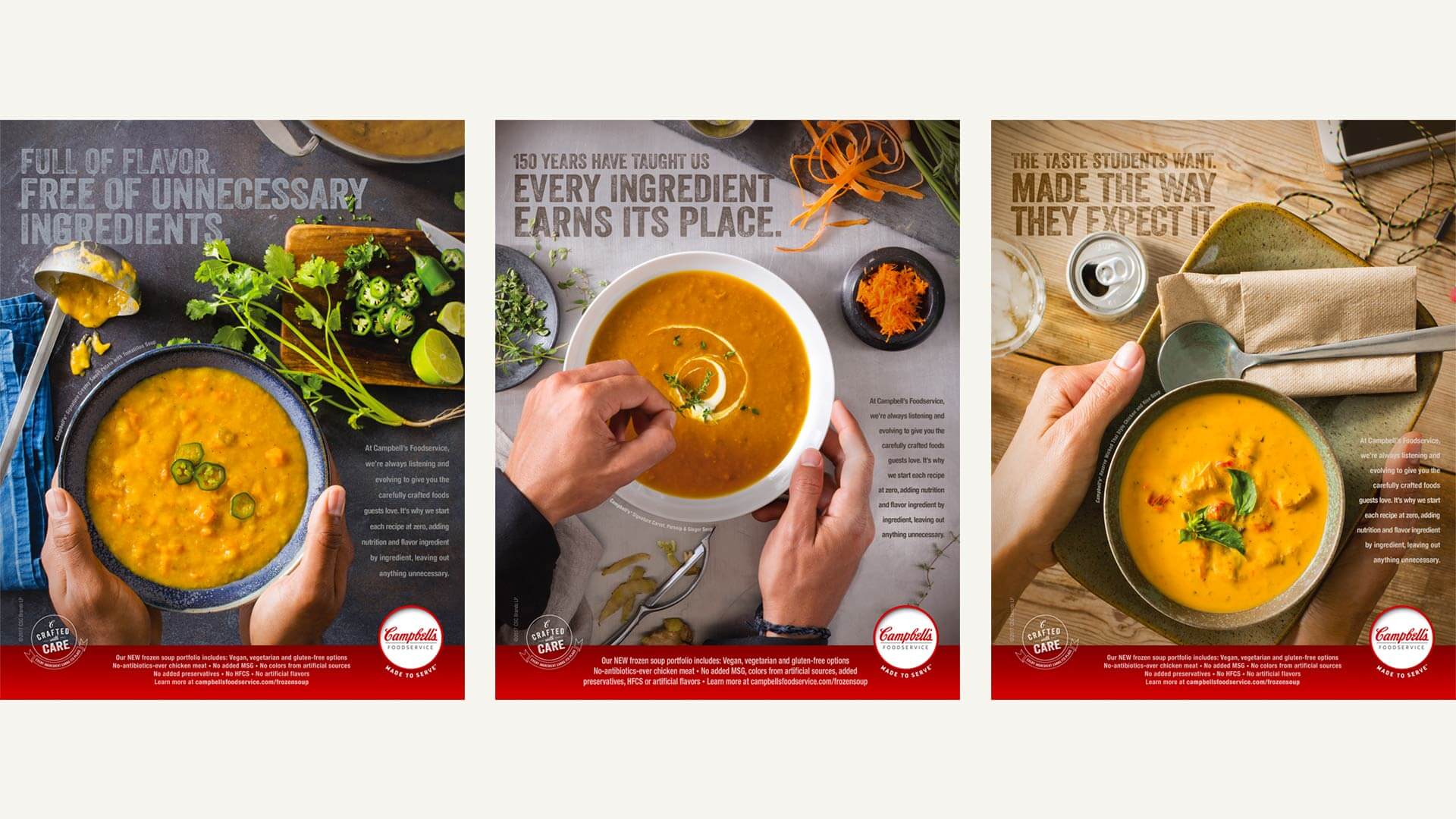 The visual identity we developed featured food at the forefront. The hands brought in humanity, and the tone was meant to capture humility and empathy.