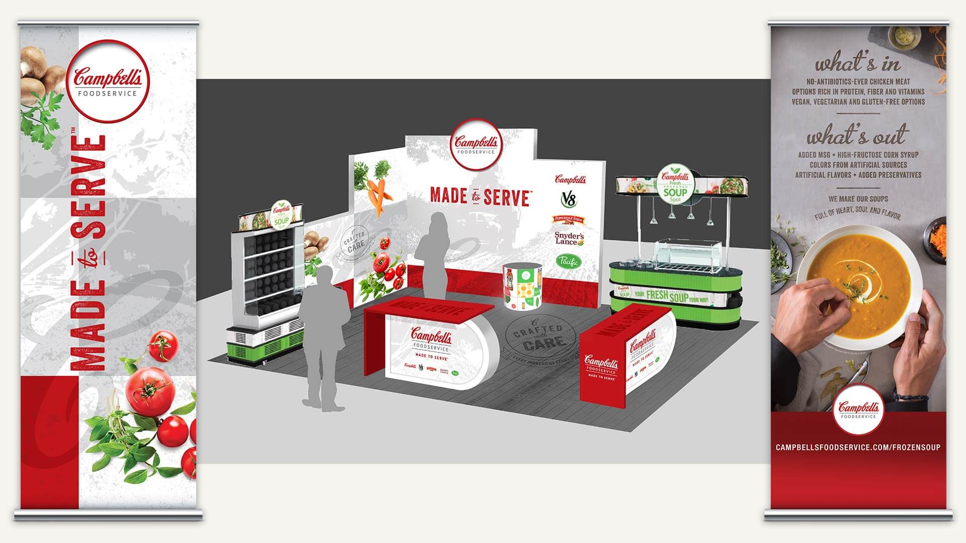 Our trade show design was meant to blend the look of our frozen soup creative with the overall North American brand look.
