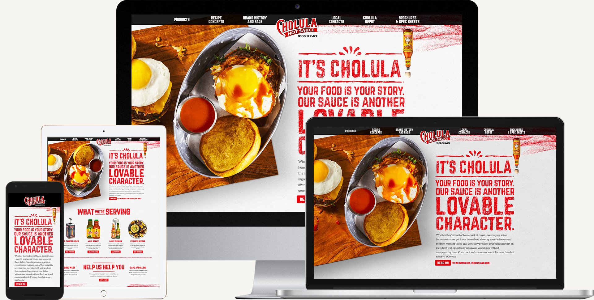 Our responsive landing page brought the benefits of Cholula to life.