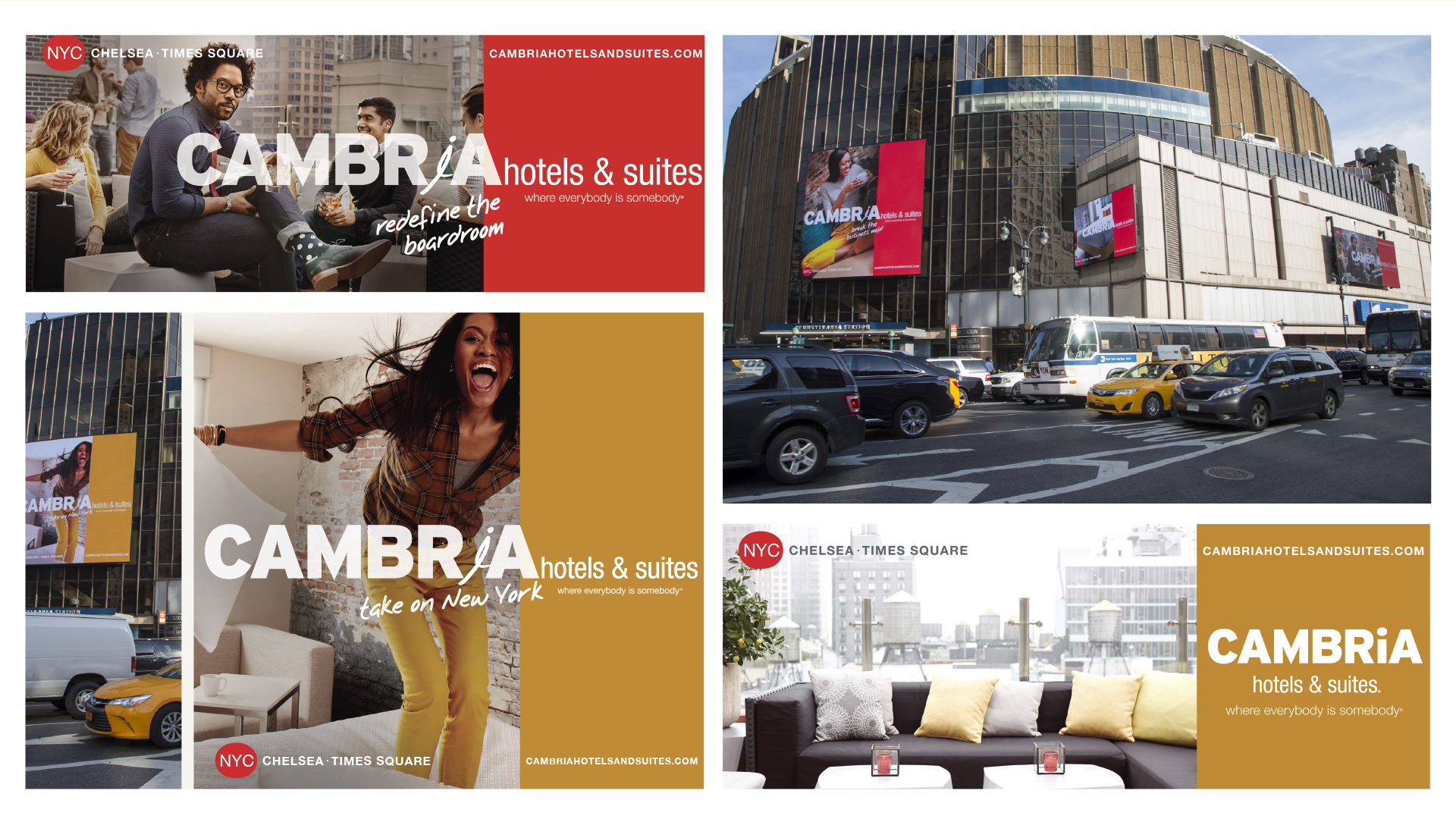With Madison Square Garden in a prime location near two Cambria properties, we ran an MSG takeover showcasing campaign updates and new photography.