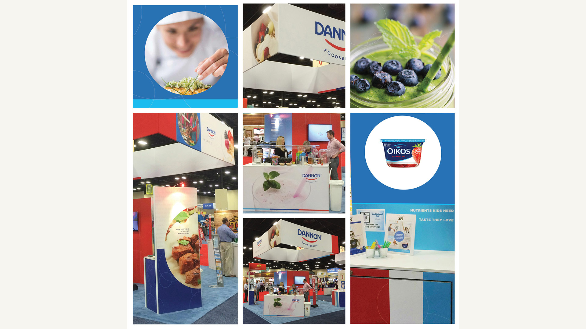 Trade shows offered us the chance to showcase our new brand in an immersive experience. We designed a booth to help customers see how Dannon Foodservice has a shared belief in the power of food.