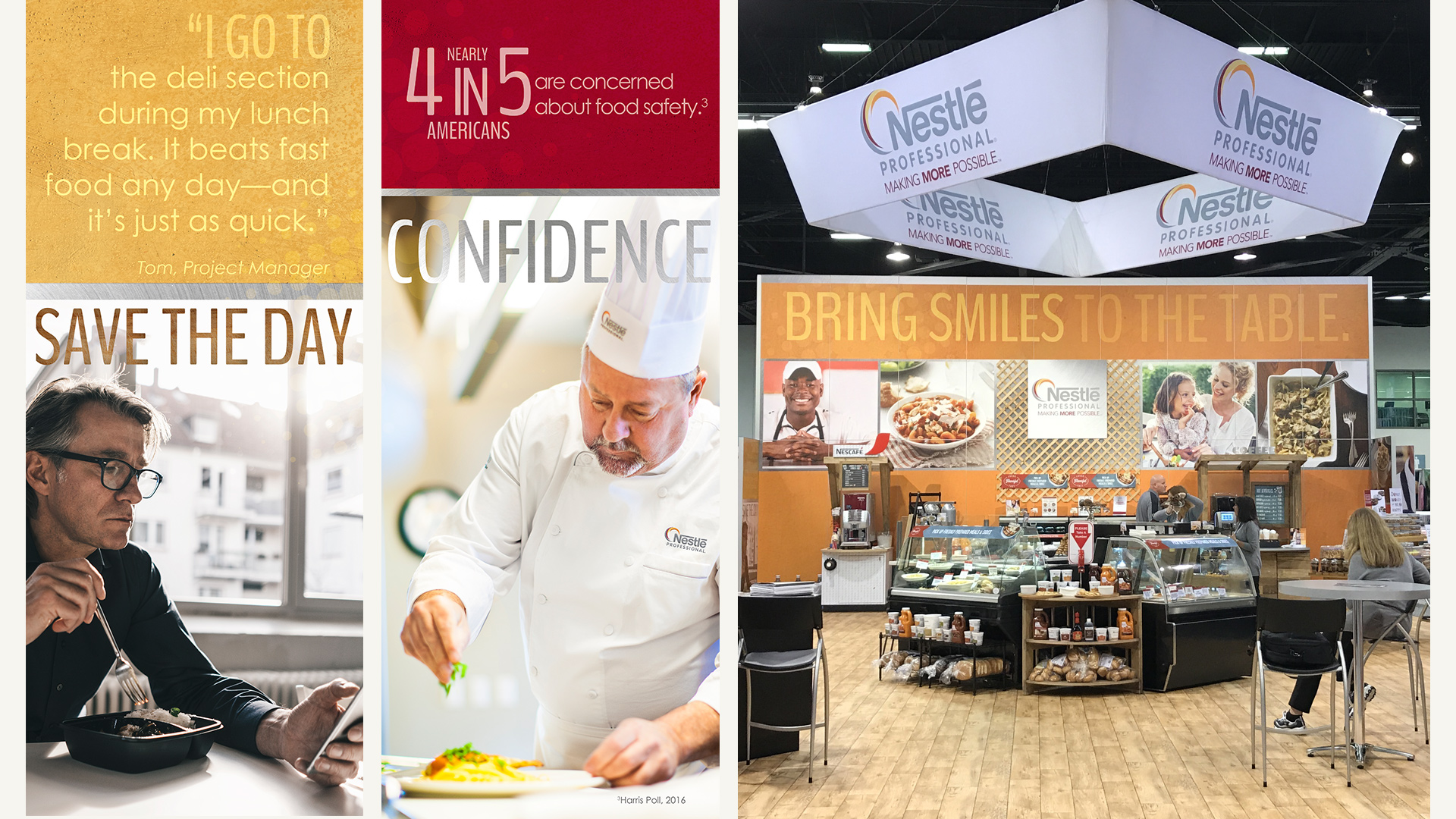 What better place to help deli operators resonate with shoppers than in a deli environment? For the 2017 International Deli Dairy Bakery Association show, we transformed Nestlé Professional’s booth to showcase how its insights can better help deli operators satisfy customers.